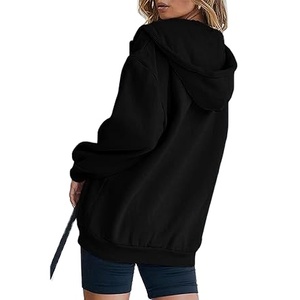 Sweat à capuche à fermeture éclair surdimensionné en coton éponge française de haute qualité sweats à capuche à demi fermeture éclair pour femmes sweat à capuche personnalisé pour femmes - Product Image 6