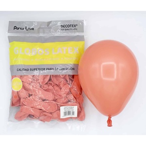 Ballons en latex durables Party Love, rouge corail, 12 cm, 100 pièces, décoration de sac d'anniversaire - Product Image 1