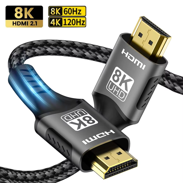 Wholesale 8K HDMI 2.1 Cable 4K 120Hz High Speed Nylon Braided HDMI Cord OEM ODM for TV Gaming Monitor Projector