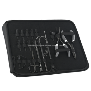 Human Hair Extensions Keratin Bond Remover Sectioning <b>Clips</b> Dreading Crochet <b>Hook</b> Bead Threader for Hair Curved Sewing Needle - Product Image 1