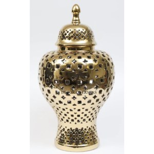 Tarro de jengibre de diseño único de aspecto atractivo de Metal de calidad superior chapado en oro de alta calidad para utensilios de cocina para el hogar y el Hotel - Product Image 2