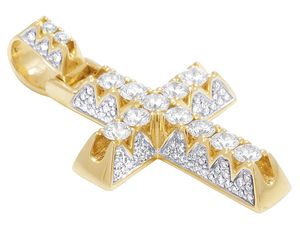 Colgante de Cruz religiosa moderna chapada en oro amarillo de plata S925, joyería de Hip Hop totalmente helada, Diamante de moissanita, religioso único - Product Image 2