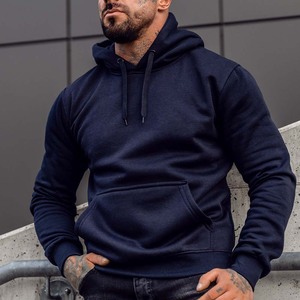 Sudadera con Capucha de Forro Polar Cálido Informal de Manga Larga para Hombre, de Algodón CVC, con Bolsillo Tipo Canguro - Product Image 6