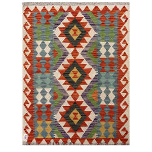 Alfombra Kilim de Maimana, Afganistán, 119 x 89 cm, Producto para Colgar en la Pared - Product Image 1