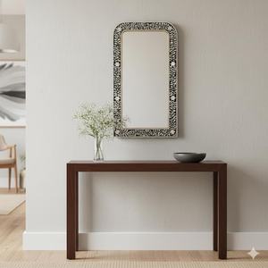 <b>Vintage</b> Inspired Handmade Bone Inlay Wall <b>Mirror</b> Frame, Artistic Decorative Wooden <b>Mirror</b> for Classic Interior Design - Product Image 5
