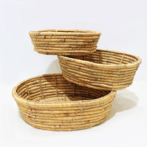 Artex Dong Thap Natural Woven Rattan Oval Eco-Friendly Multifunction <b>Bread</b> Tray Serving Set - Product Image 5