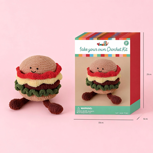 Kit de Ganchillo de Lana Coral Personalizado al por Mayor para <span class=keywords><strong>Principiantes</strong></span>, Kit Hamburger, Kit de Materiales de Ganchillo DIY para <span class=keywords><strong>Principiantes</strong></span> - Product Image 2