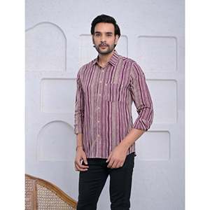 Chemise pour homme, 100% coton, imprimée avec des motifs floraux à pois, décontractée, manches longues, options de tissu popeline Oxford, fabrication ODM/OEM - Product Image 4