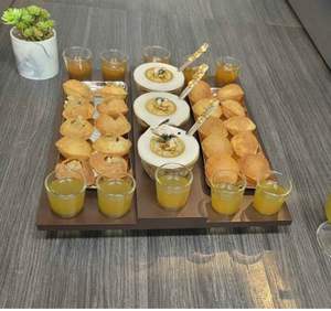 Bandeja para servir aperitivos de Venta caliente Bandeja para servir aperitivos de madera multiusos con cuenco del exportador indio - Product Image 2