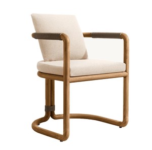 Patio extérieur en bois de teck de meubles de jardin extérieur dinant des chaises avec le style confortable de loisirs de coussin - Product Image 4