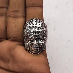 Anillo de cara de gorila de plata maciza 925 para hombres y mujeres banda gruesa pesada con diseño nepalí para aniversarios - Product Image 4