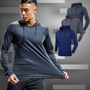 100% poliéster gimnasio deporte entrenamiento sudadera entrenamiento Fitness camisa ropa deportiva con capucha - Product Image 3