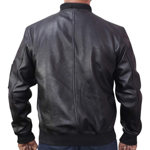 Chaqueta Bomber Mena con MOQ Bajo, Chaqueta Bomber de Cuero de Color Sólido de Buena Calidad para Hombre - Product Image 2