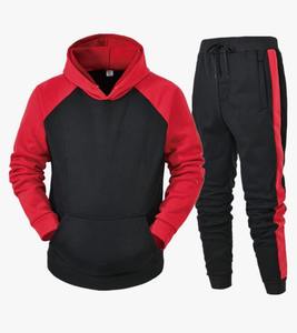 Survêtement à capuche uni personnalisé pour l'hiver Ensemble deux pièces Streetwear Ensemble Vêtements de sport pour hommes avec logo personnalisé Tenue de jogging décontractée à la mode - Product Image 4