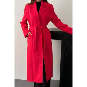 Abrigo Midi Fucsia con Cinturón - Fucsia - Product Image 3