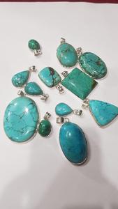 Colgantes y dijes finos de Plata de Ley 925, ajuste de bisel de moissanita turquesa en estilo bonito, regalo perfecto a granel para amantes de la joyería - Product Image 2