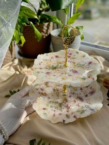 AREA RELATED DISPLAY HANDMADE DIY 3 Tier Round Shape Fruit Tray Epoxy <b>Mold</b> Tea Tray Table <b>Silicone</b> <b>Mold</b> for Resin Arts - Product Image 5