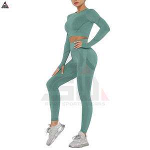 Custom Logo <b>Women's</b> Yoga Set Plus Size Solid <b>Compression</b> <b>Tights</b> Breathable Quick Dry High Waist - Product Image 6