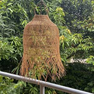 Modern Series <b>Rattan</b> <b>Lampshade</b> Pendant Light Big Size Bamboo Material for Indoor and Outdoor Use Asian Farmhouse Design Style - Product Image 5