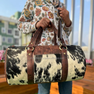 New Western 100% Full Grain <b>Genuine</b> Leather Travel Bag Multifunctional Adjustable Straps Unisex Travel Bag Cowhide Weekender Bag - Product Image 2