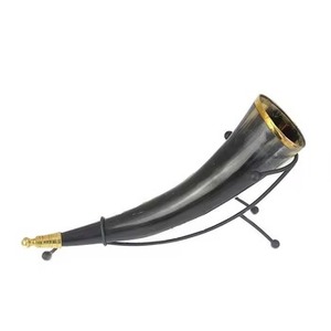 Natural Eco-Friendly Handmade Fitted Buffalo Horn Medieval Viking Drinking Horn <b>Mug</b> with Iron Stand From REHMAN CRAFT - Product Image 1
