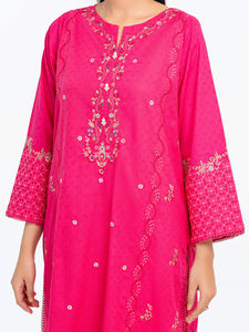 Nouveau à la mode femmes rose couleur point Salwar Kameez robe costume pakistanais Shalwar Kameez fantaisie respirant mariage et vêtements de fête - Product Image 2
