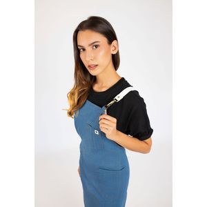 Chaqueta y Abrigo Vaquero Blanco para Mujer, Estilo Delantal, Lavado a la Piedra - Product Image 2