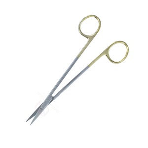 Tijeras Dentales Profesionales de Acero Inoxidable de 115 mm, Tijeras Quirúrgicas Iris con Recubrimiento Dorado Parcial, Juego de Instrumentos con Certificación CE - Product Image 5