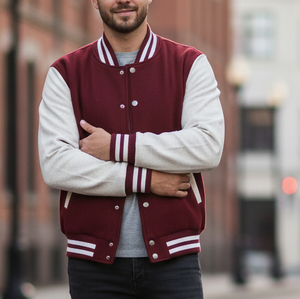 Chaqueta Varsity de Alta Calidad con Cuello en V y Cierre de Botones, Chaqueta de Invierno Gruesa con Logotipo Bordado Personalizado - Product Image 6