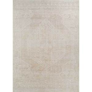 Alfombra de Lana Anudada a Mano Jaipur Rugs ZA WR-1542 Color Tomillo Marfil con Patrón Geométrico para Decoración de Sala de Estar y Pasillo - Product Image 1