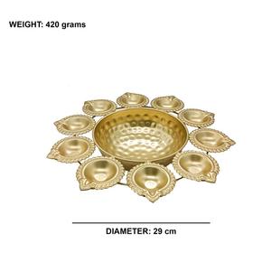 Metal decorativo Urli Diya pequeño con Latón para Decoración interior del hogar Diwali cuenco decorativo Diya empresa de fabricación más grande - Product Image 2