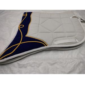 แผ่นรองอานม้าม้าม้าแบบอังกฤษสีเทา/น้ำเงินดีไซน์เนอร์ผ้าฝ้ายโพลีเอสเตอร์/ ผ้าเจาะลายนักขี่ม้าอังกฤษขายดี - Product Image 5