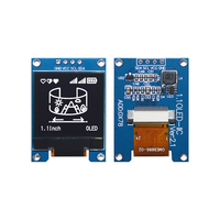 Layar OLED GoldenMorning 1.1 Inci 96x96 Pengontrol SH1107 Antarmuka I2C Modul 4-Pin Monokrom Putih Suhu Operasi
