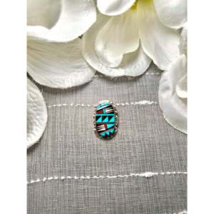 Broches tendance Zuni avec incrustations de pierres multicolores, en argent sterling et strass en cristal, motif végétal, en alliage de zinc plaqué, idéales pour un cadeau - Product Image 1
