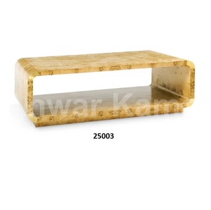 Alta calidad bronce acero inoxidable y vidrio templado transparente forma Rectangular 2 niveles Mesa sofá mesa auxiliar Ideal para sala de estar - Product Image 5