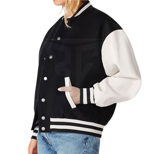 Veste d'hiver de haute qualité pour femmes manches longues Logo personnalisé Letterman vêtements de mode haut de gamme tricoté traité motif solide - Product Image 4