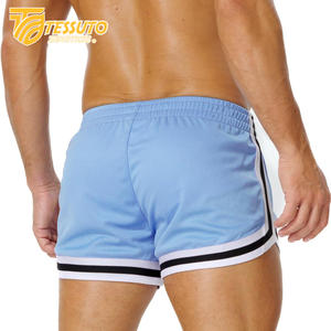 Pantalones cortos atléticos para correr de alta calidad para hombres y mujeres, pantalones cortos transpirables de secado rápido, bolsillos con cremallera a rayas, teñidos lisos - Product Image 6