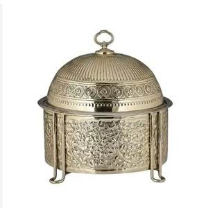 Fabuloso diseño de mesa decorativa de Metal para servir alimentos, olla caliente, calentador de alimentos, Buffet, cazuelas de plata antigua - Product Image 4