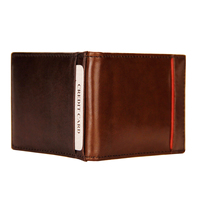 Portefeuille de voyage en cuir véritable personnalisé de luxe pour hommes Porte-cartes à deux volets avec RFID Slim Design-Prix de gros