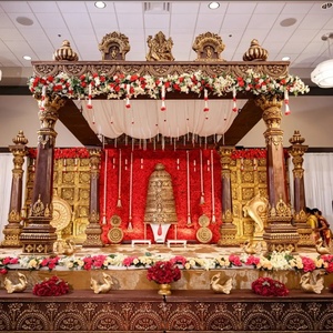 Big Fat South Indian Wedding Manavarai Mandap Tema tradicional FRP Kalyan Wedding Mandap Última boda hindú Mandap Decor - Product Image 5