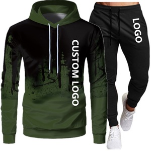 <b>Red</b> Hoodies Set Men's 100% Cotton Jacquard Sweatshirt Casual Pullover Top with Autumn casual sportswear custom Crop top <b>hoodie</b> - Product Image 5