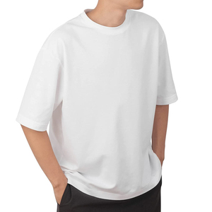 Recién llegado, camiseta transpirable de gran tamaño para hombre, Camisetas Básicas de algodón con hombros caídos de gran tamaño hechas a medida para hombre - Product Image 2