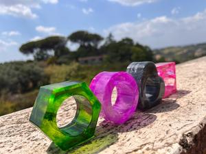 Anillo de Servilleta de Resina, Decoración de Mesa para Restaurante, Boda, Fiesta, Anillos de Servilleta de Resina Hechos a Mano, Anillo de Servilleta Personalizado - Product Image 3