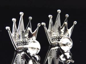 ต่างหูแบบติดหู ดีไซน์มงกุฎ ประดับเพชรโมอิสซาไนต์ VVS แท้ รับรองโดย GRA ผลิตด้วยมือ พร้อมเงินแท้ 925 ราคาประหยัด - Product Image 2