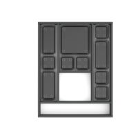 Organizador de Cajones de Aluminio Emuca España Modelo 3021935 Gris Antracita 450x500