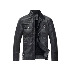 Solid Color <b>Men</b> <b>Leather</b> Jacket Street Wear <b>Men</b> <b>Leather</b> Jacket - Product Image 3