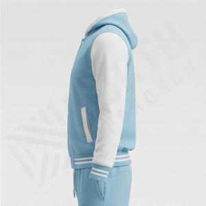 Ensemble survêtement tendance avec logo personnalisé pour homme, style rétro baseball, veste à capuche et pantalon de survêtement, dernière mode, tenue deux pièces - Product Image 3