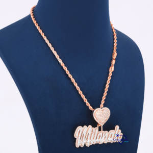 Hip Hop Rope <b>Chain</b> Custom Name Letter Vvs <b>Iced</b> <b>Out</b> Diamond Jewelry 925 Silver Top Quality Lab Grown Pendant Necklace Set - Product Image 2