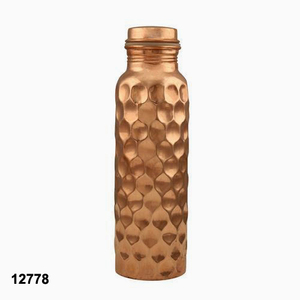 Juego de botellas y vidrio de cobre, martillado, Diamante de rocío - Product Image 2
