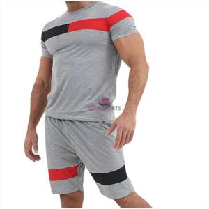 ชุดวอร์มผ้าคอตตอนสำหรับผู้ชาย,ชุดออกกำลังกายสำหรับฤดูร้อนชุดสั้นและกางเกงขาสั้นชุดออกกำลังกาย - Product Image 2